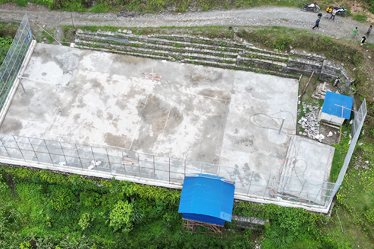 म्याग्दीको दोसल्लेमा १२ वर्षपछि खेलमैदान निर्माण सम्पन्न