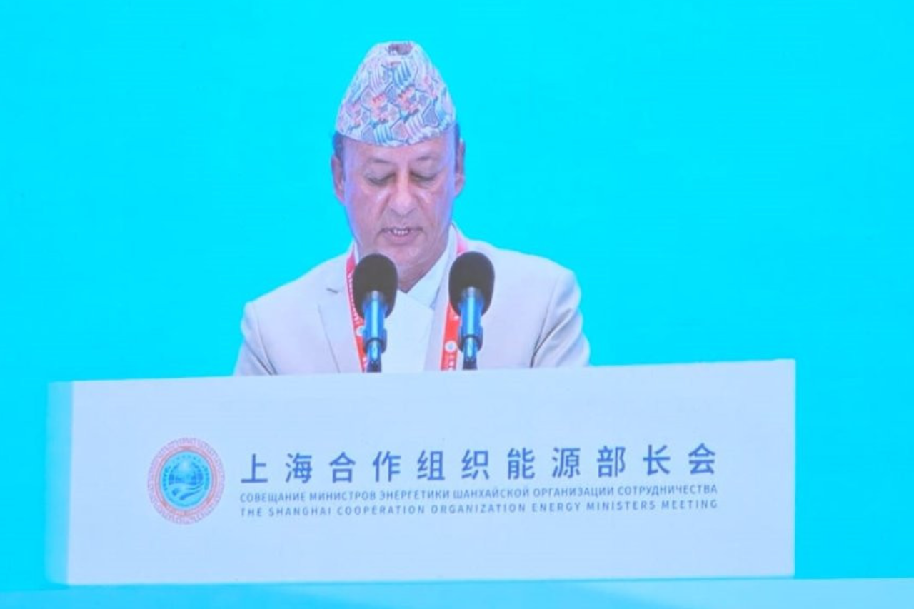 ऊर्जामन्त्री खड्का शाङ्हाई सहयोग सङ्गठनको बैठकमा सम्बोधन गर्दै