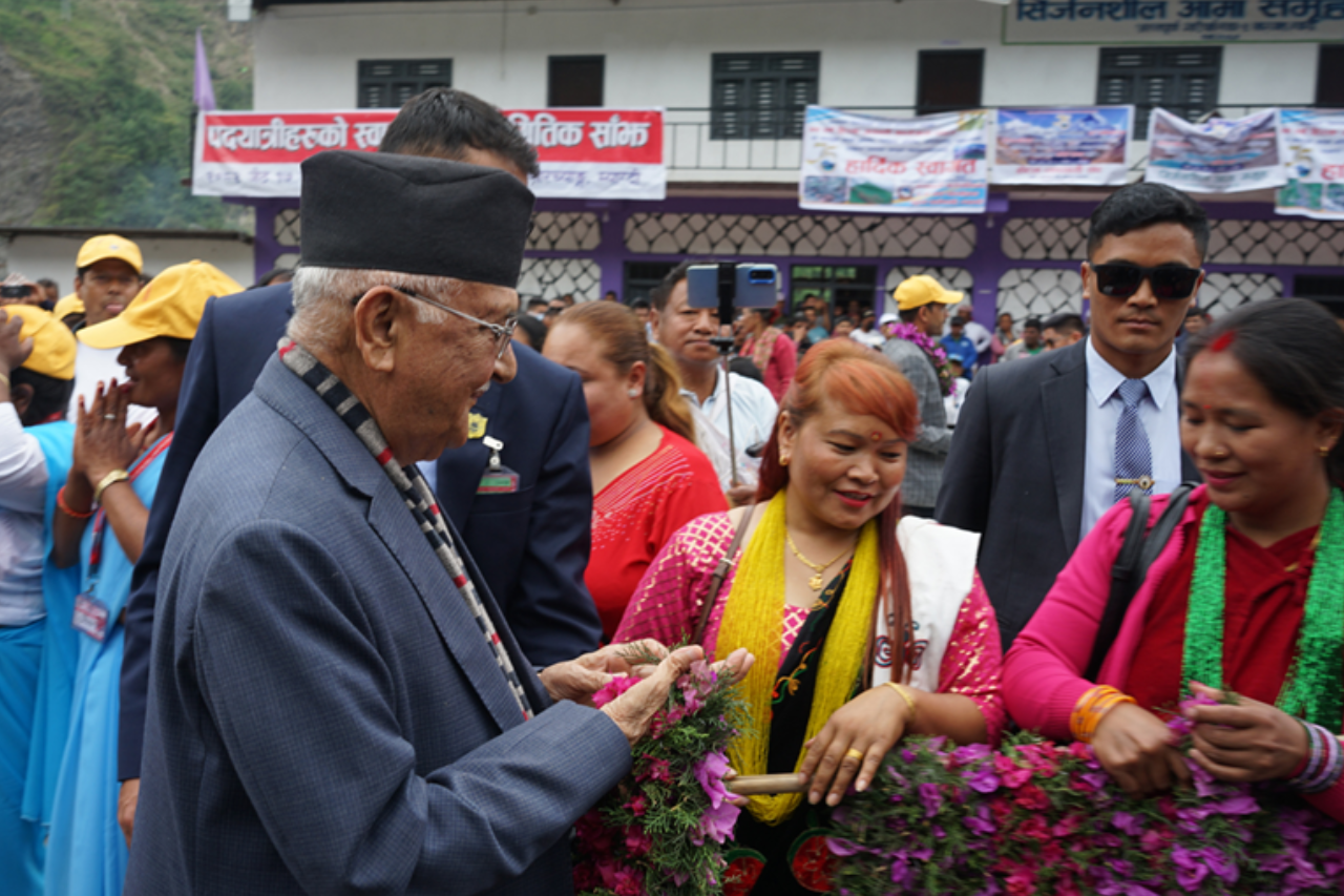 अन्नपूर्ण हिमाल आरोहणको हीरक महोत्सवमा प्रधानमन्त्री ओली म्याग्दीमा